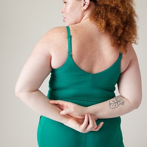 Athleta | Elation V-Neck Longline Sports Bra D-DD In Coral Orange - Picture 4 of 16